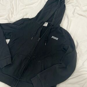 PINK Full Zip Black Hooded Jacket